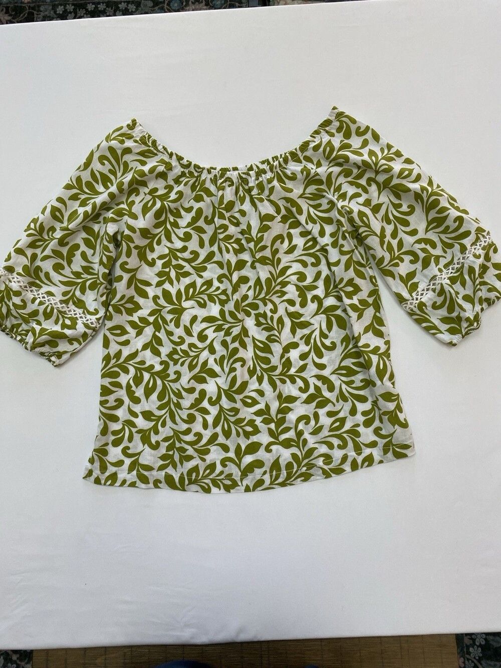 Ann Taylor Factory XL Black Floral Wrap Top Short Sleeve V-Neck Professional